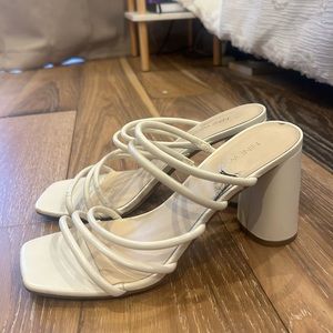 Strappy white heels from target 3inch heel, worn only twice size 9.5